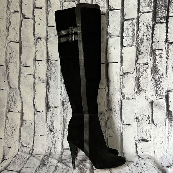 Michael Kors, black suede over the knee boots - Picture 1 of 7